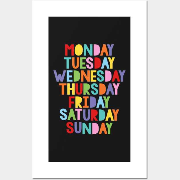 Days of the week Wall Art by creativemonsoon